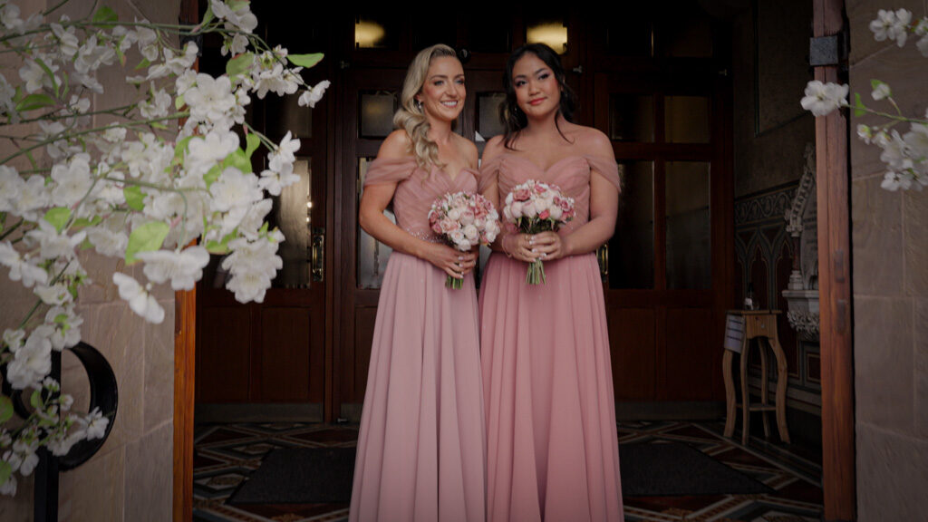 Bridesmaids captured by a County Antrim wedding videographer