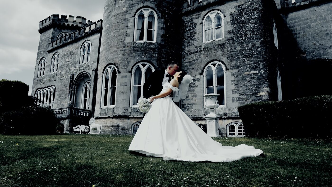 Coastal wedding venue captured in a cinematic wedding film